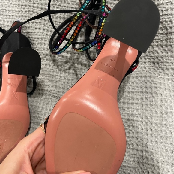🔥SEND OFFERS🔥 Amina Muaddi x AWGE LSD embellished satin sandals​​ - Picture 11 of 16